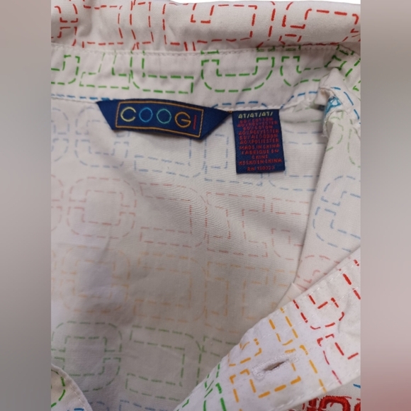 COOGI Kids EUC Colorful Geometric Button Down Shirt 4T - Picture 4 of 5